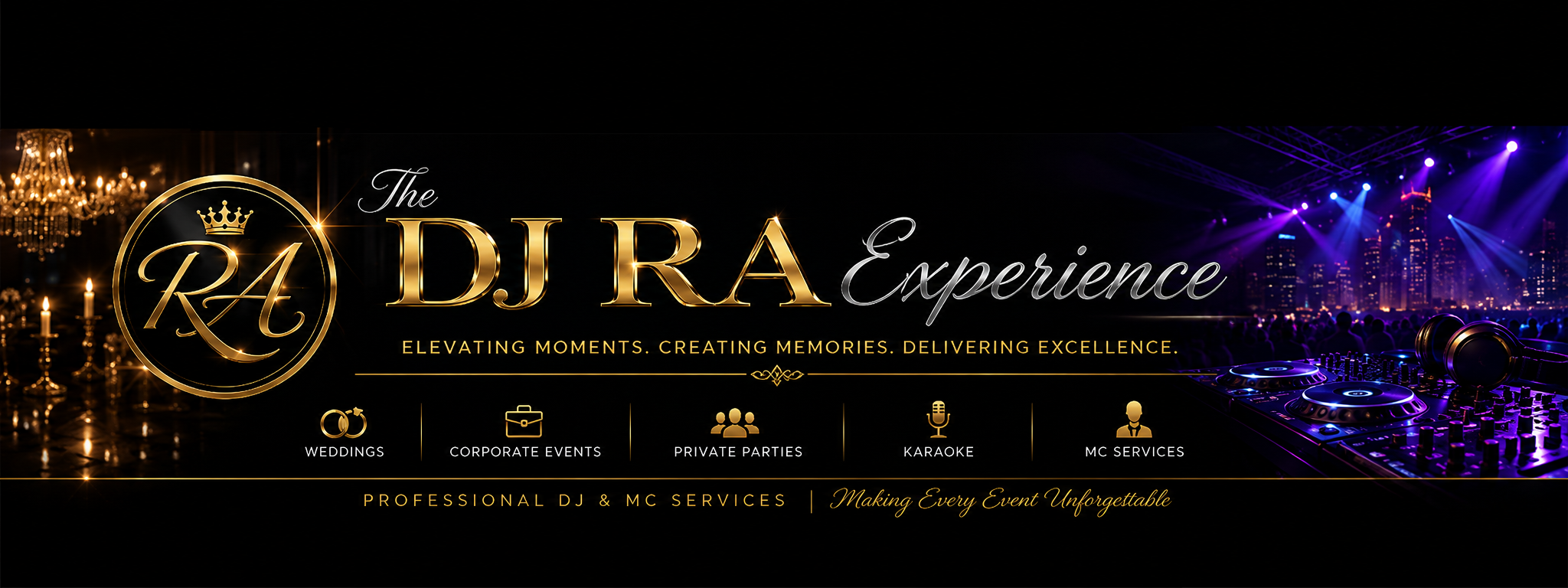 The DJ RA Experience — weddings, corporate events, private parties, schools and PTO