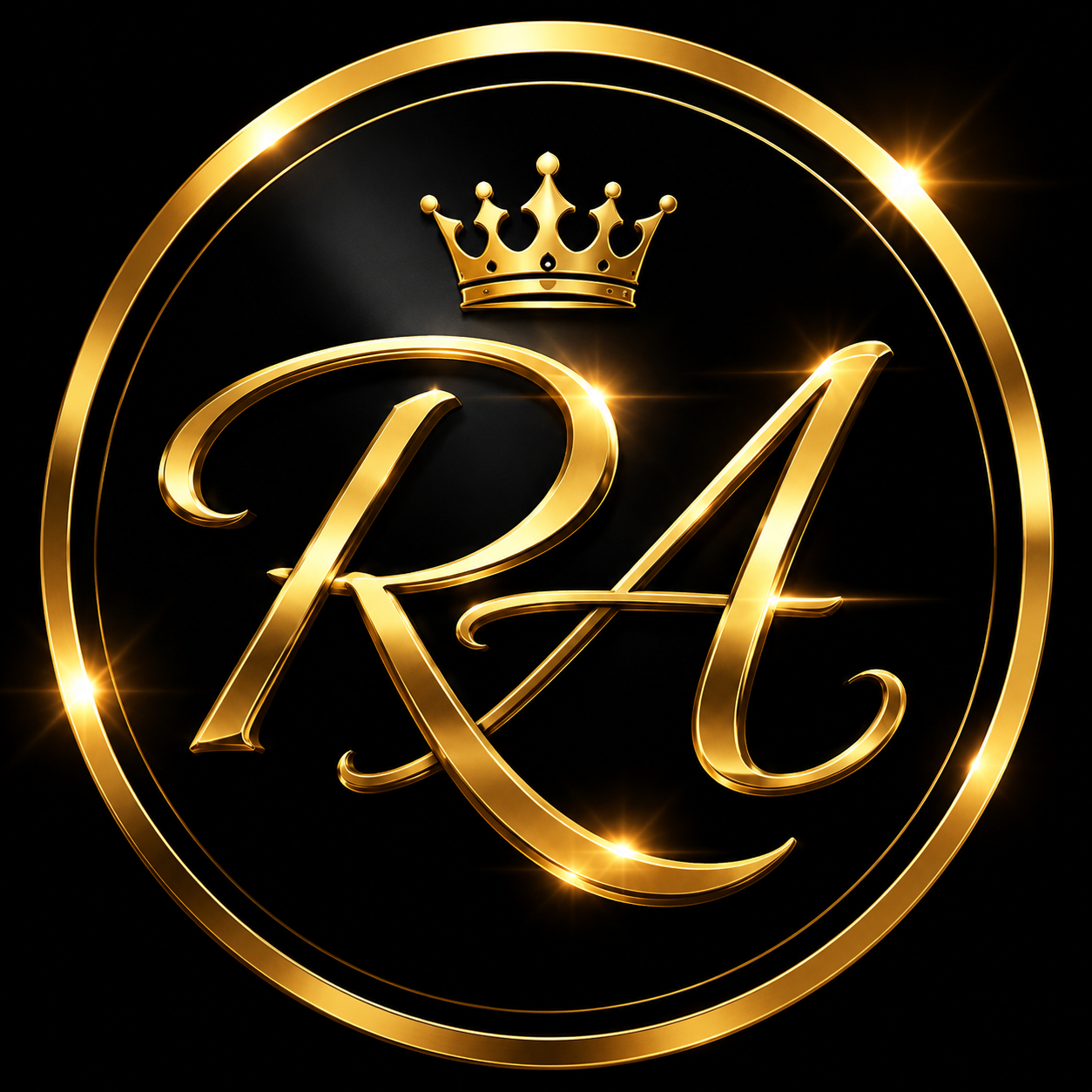 RA crowned gold emblem