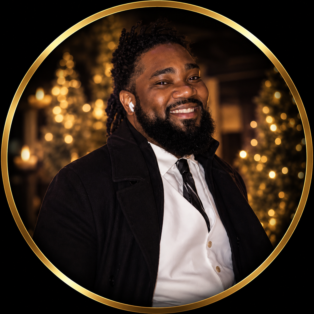 DJ RA dressed professionally at an elegant event